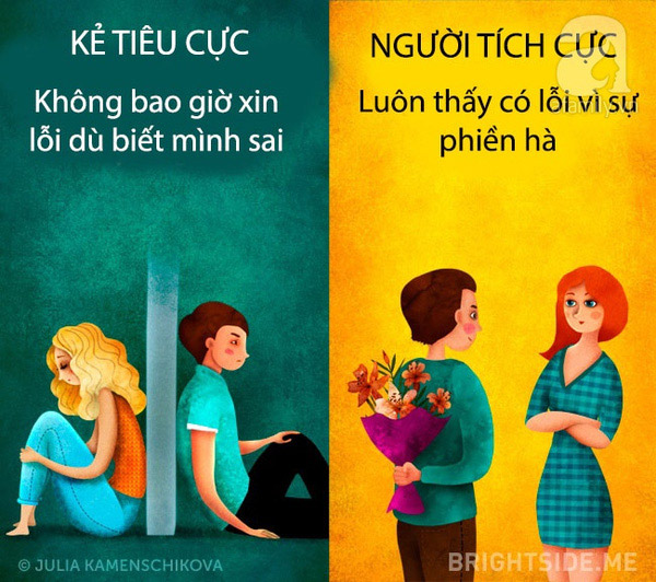 Sự khác biệt giữa kẻ tiêu cực và người tích cực