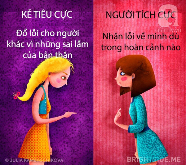 Sự khác biệt giữa kẻ tiêu cực và người tích cực