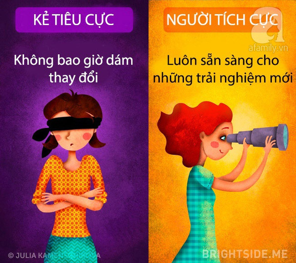 Sự khác biệt giữa kẻ tiêu cực và người tích cực