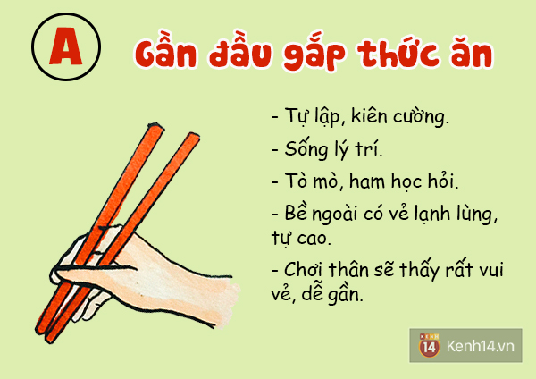 Cầm đũa tiết lộ tính cách