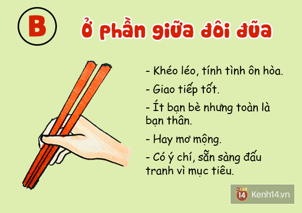 Cầm đũa tiết lộ tính cách