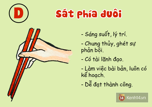 Cầm đũa tiết lộ tính cách